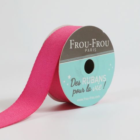 Bobinette Ruban Sergé Frou-Frou Fuchsia - 19 mm x 4 mètres