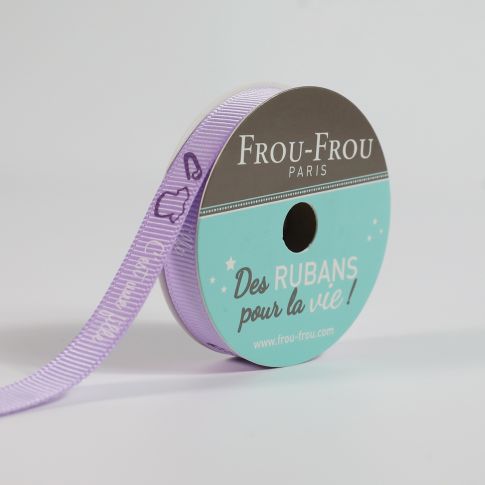 Bobinette Ruban Gros grain message Baby Shower, C'est une fille Frou-Frou - 10 mm x 5 mètres