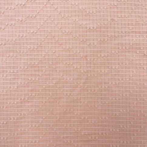 Tissu Voile de Coton Plumetis Dobby sur fond Rose pâle