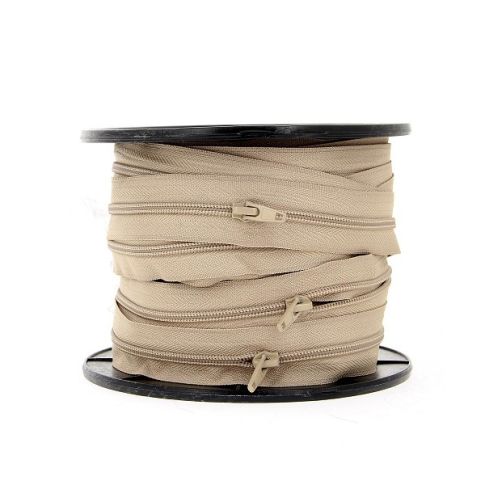 Fermeture spirale N°5 avec curseurs Beige - Au mètre