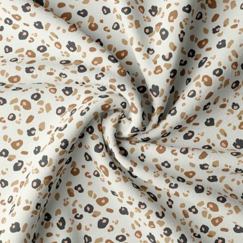 Tissu Toile de Coton Felyna sur fond Ecru