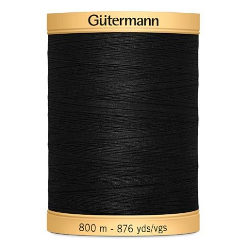 Fil à coudre Gütermann Coton naturel 800m - Noir
