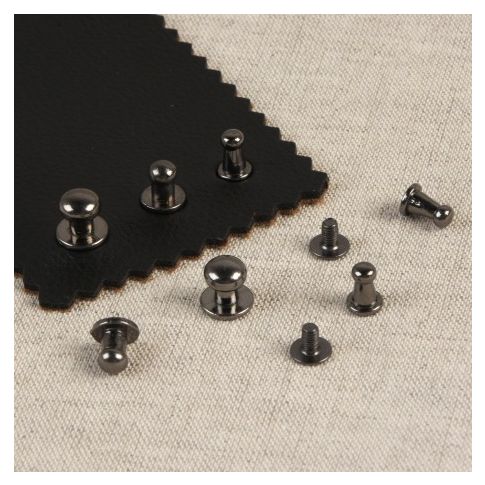Set de 7 boutons de col à vis - Gris foncé