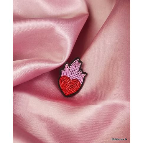 Ecusson Thermocollant Mini Coeur Enflammé