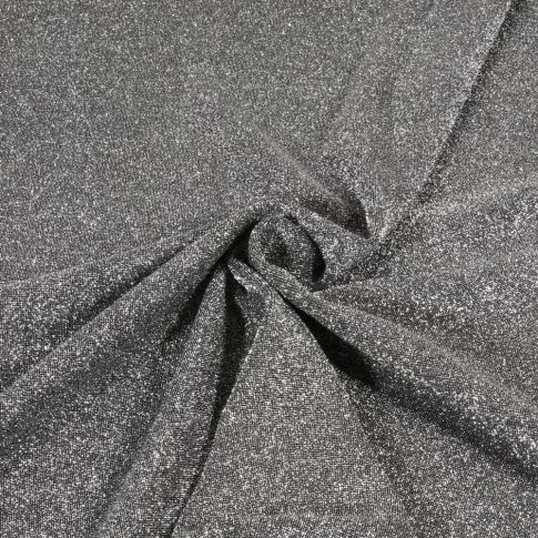 Tissu Maille Lurex pailleté uni Argent