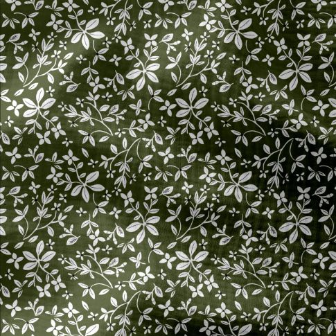 Tissu Double gaze Marjan blanc sur fond Vert sapin
