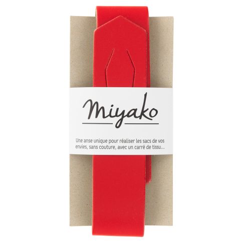 Anse de sac en cuir Miyako Rouge