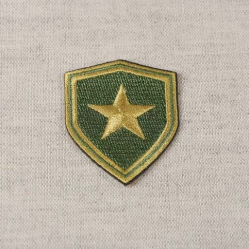 Ecusson Thermocollant Blason armée - Etoile sur fond Vert