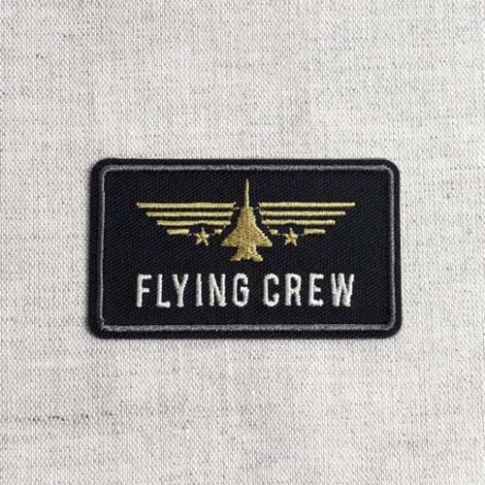 Ecusson Thermocollant Air squad Flying Crew Avi Noir