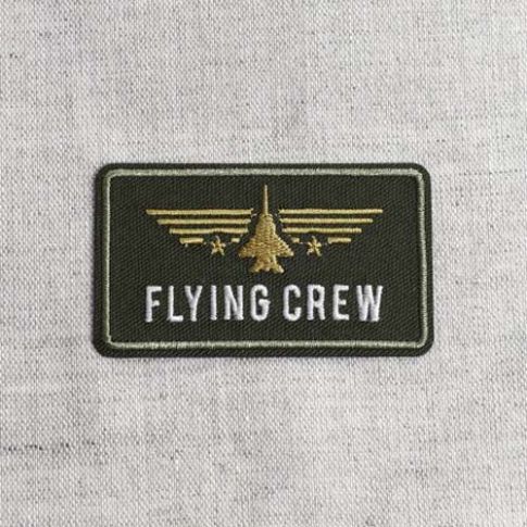Ecusson Thermocollant Air squad Flying Crew Avi Vert kaki