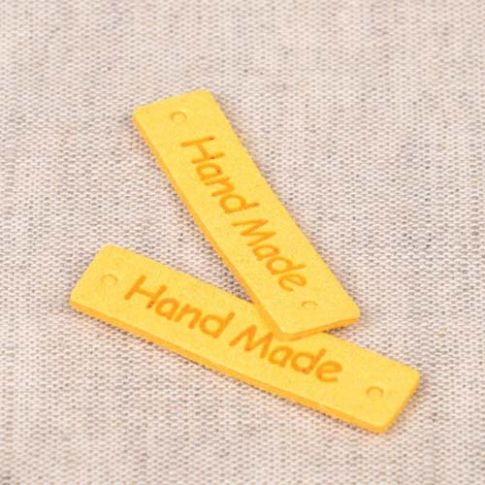 Etiquette simili Hand Made Jaune x8