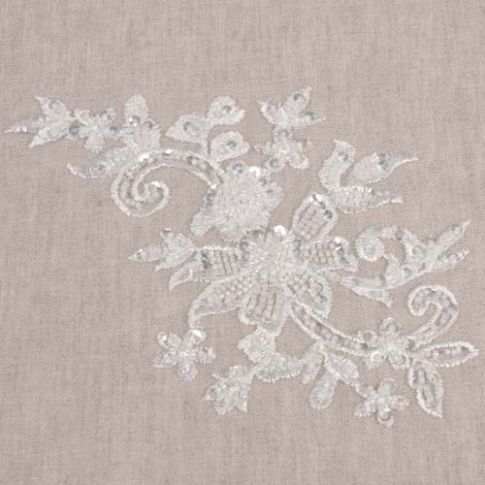 Ecusson à coudre Perles Mariage n°3 Blanc