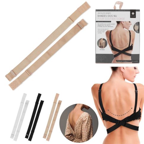 Bretelles dos nu pour soutien gorge - 3 Couleurs