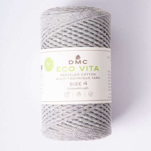 Cordon de Coton recyclé Eco Vita Taille 4 DMC - Gris clair chiné