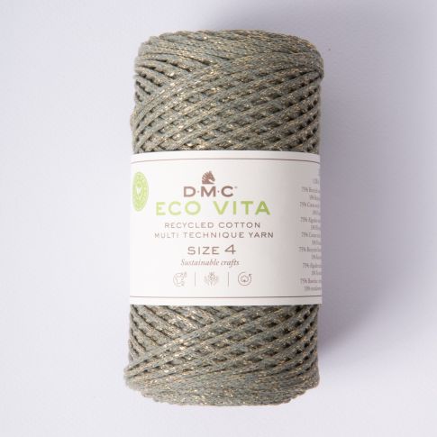 Fil Eco Vita – Métallisé - Coton Recyclé Taille 4 Vert anis