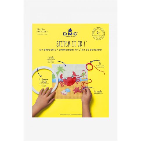 Kit broderie enfant DMC - Crabe 18x18 cm