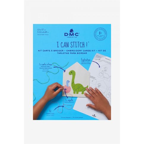 Kit carte à broder DMC - Dinosaure 13x17 cm