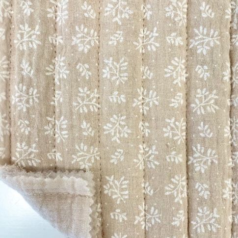 Tissu Double gaze Matelassée réversible Beige