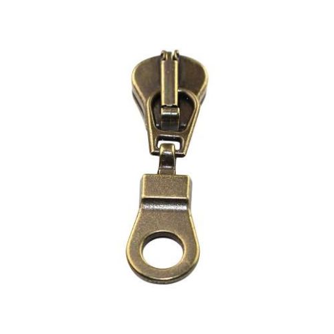 Curseur Fantaisie n°9 pour fermeture éclair Injecté n° 5 - Bronze