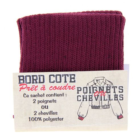 Bord côte pour poignets ou chevilles - Bordeaux