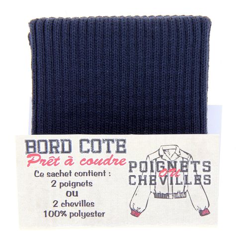 Bord côte pour poignets ou chevilles - Bleu foncé