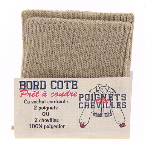 Bord côte pour poignets ou chevilles - Beige