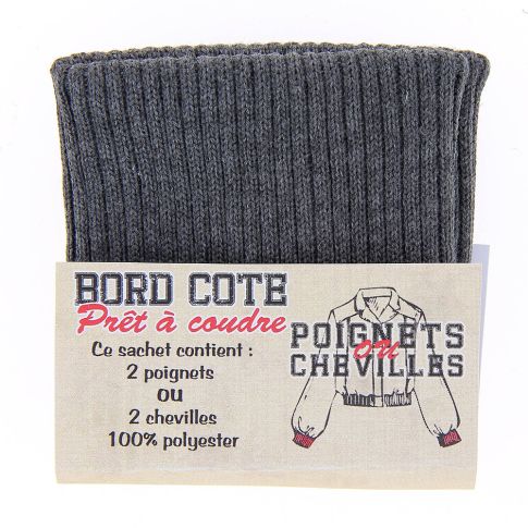 Bord côte pour poignets ou chevilles - Gris