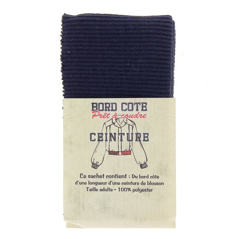 Bord côte pour bas de blouson et ceinture - Bleu foncé
