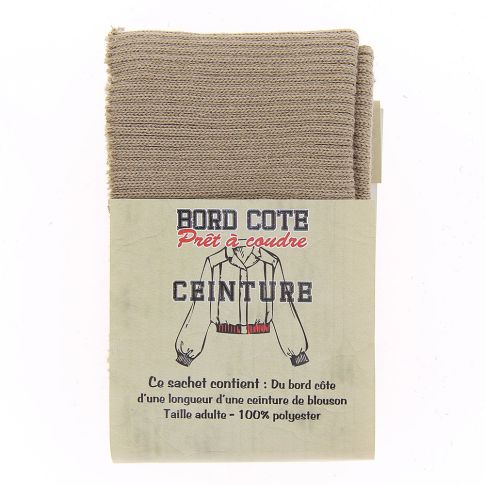 Bord côte pour bas de blouson et ceinture - Beige