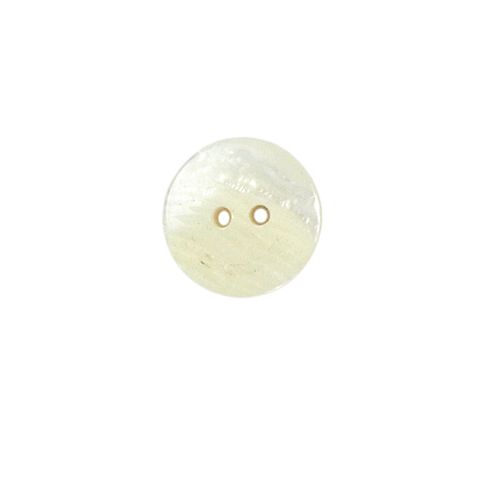 Bouton nacré plat Thierry 14 mm - Blanc