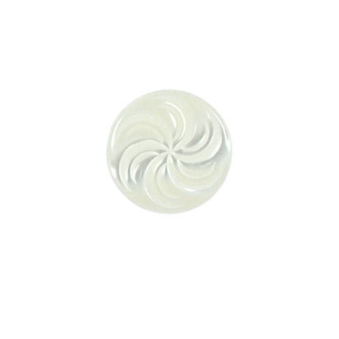 Bouton Giani spirale fleuri 15 mm - Blanc