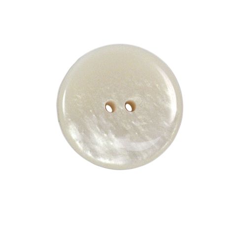 Bouton nacré plat Kate 22 mm - Blanc