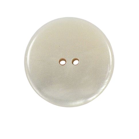 Bouton nacré plat Kate 27 mm - Blanc