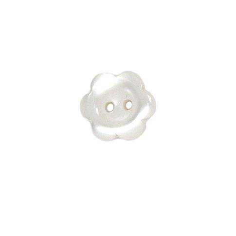Bouton Yves fleur 12 mm - Blanc