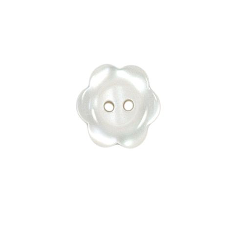 Bouton Yves fleur 15 mm - Blanc