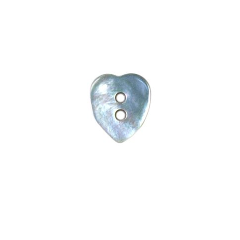 Bouton nacré petit cœur 12 mm - Blanc