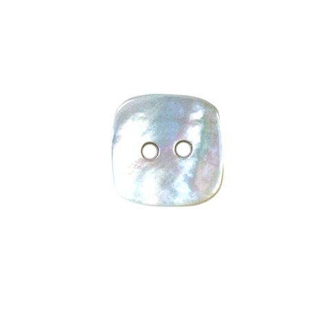 Bouton carré nacré asymétrique Louis-François 14 mm - Blanc