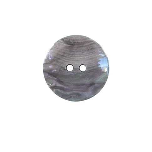 Bouton nacré plat Thierry 18 mm - Gris