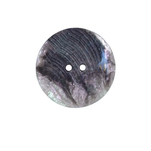 Bouton nacré plat Thierry 22 mm - Gris