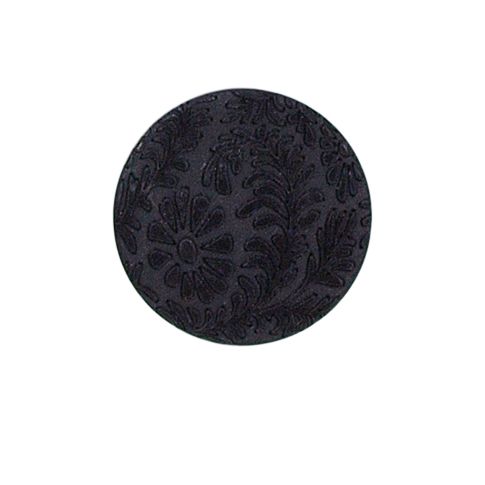 Bouton fleur gravé Pauline 22 mm - Noir