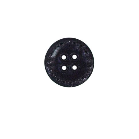 Bouton Joel aspect cuir 15 mm - Noir