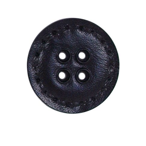 Bouton Joel aspect cuir 27 mm - Noir