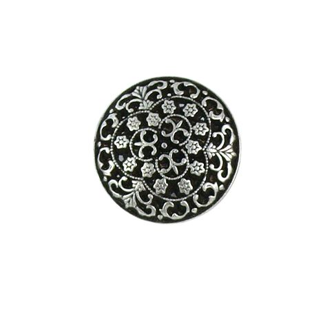 Bouton Dante en métal 18 mm - Argent