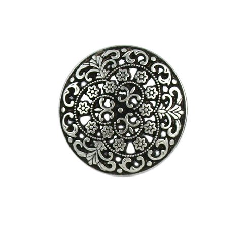 Bouton Dante en métal 22 mm - Argent