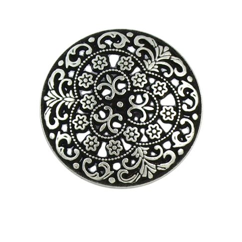 Bouton Dante en métal 27 mm - Argent