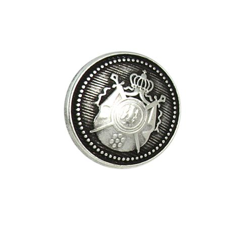 Bouton Pablo écusson en métal 20 mm- Argent
