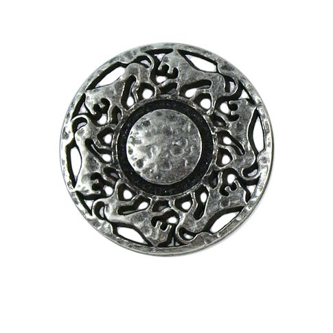 Bouton Michel-Angelo forme lion en métal 27 mm - Argent