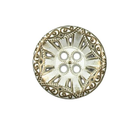 Bouton Salvador 22 mm - Blanc doré