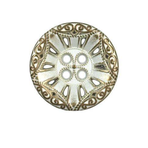 Bouton Salvador 27 mm - Blanc doré