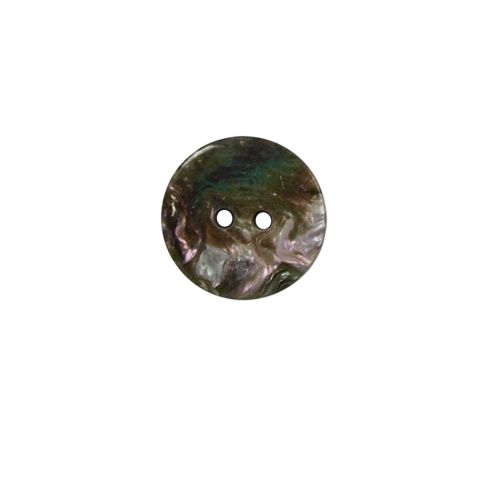 Bouton nacré plat Thierry 14 mm - Vert